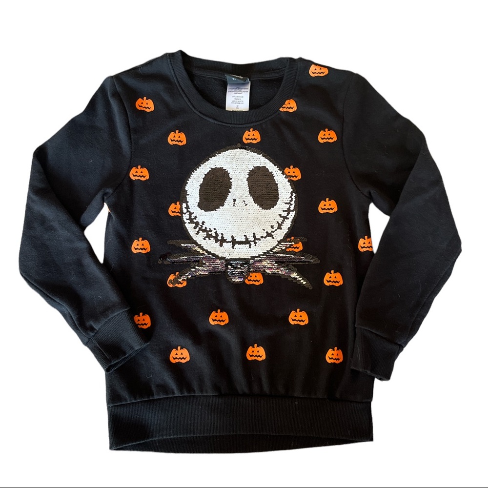 Disney Nightmare Before Christmas Jack Skellington Sequin Flip Sweatshirt